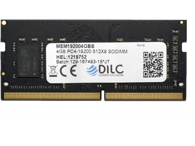 Memoria Ram - DILC SODIIMM 4GB DDR4 PC4-19200 2400MHz Single Rank 512x8 CL17 
