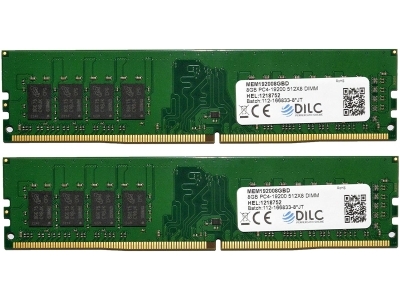 DILC Ram Dimm DDR4 16GB (2x8GB) 2400Mhz PC4-19200 (288 Pin) Dual Rank 1024X8 DILC192002X8GBD