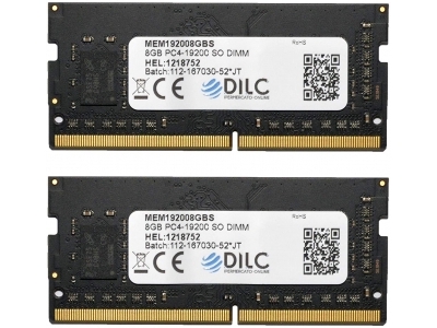 DILC Ram Sodimm DDR4 16GB (2x8GB) 2400Mhz PC4-19200 (260 Pin) Single Rank 512x8 DILC192002X8GBS-SR