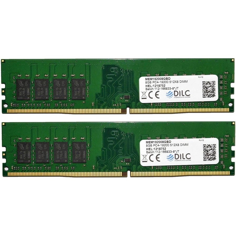 DILC Ram Dimm DDR4 16GB (2x8GB) 2400Mhz PC4-19200 (288 Pin) Dual Rank 1024X8 DILC192002X8GBD